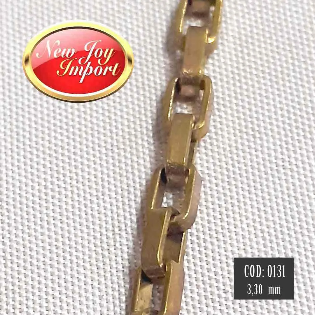 Corrente elo retângulo - 3,3mm